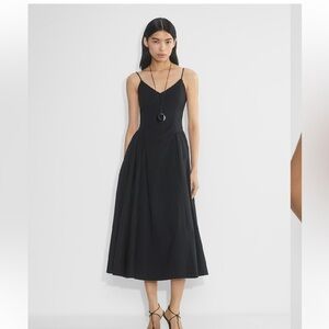 Aritzia black poplin dress